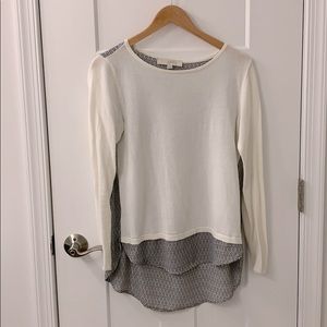 LOFT Mixed Media Sweater Top Size Small